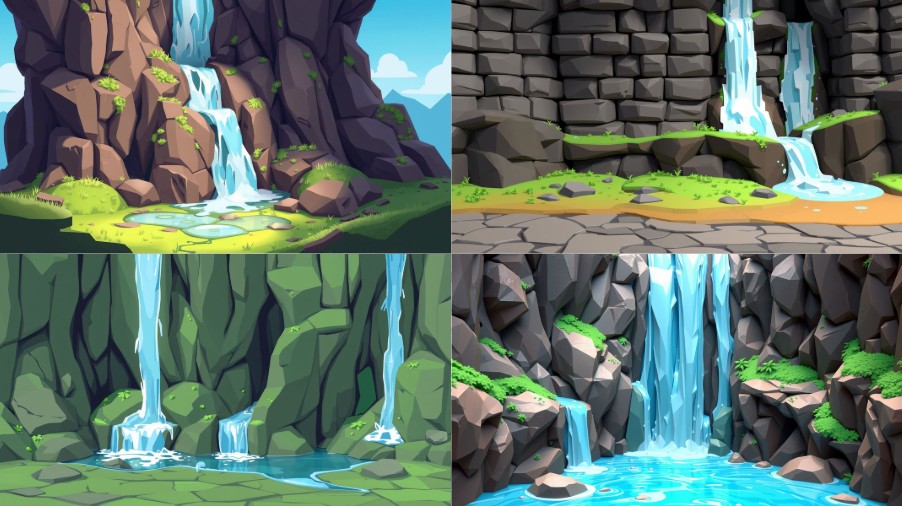 Cute scene background of waterfall