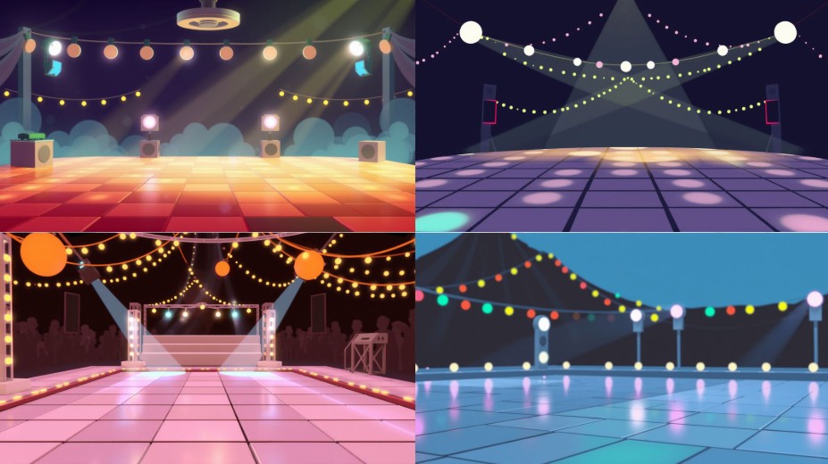 A scene background of dance floor