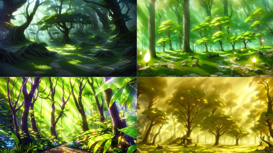 A scene background fantasy and mystery forest