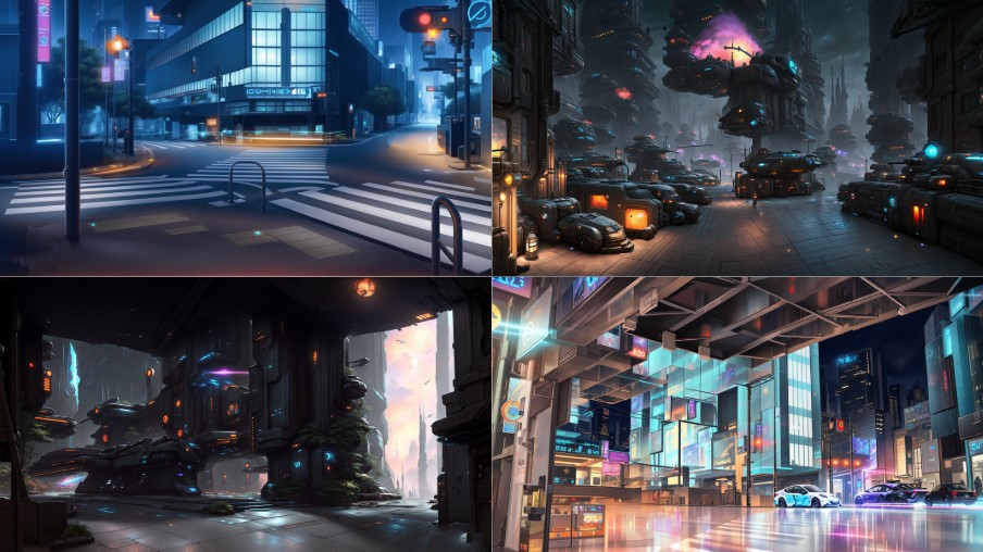 A scene background of futuristic city