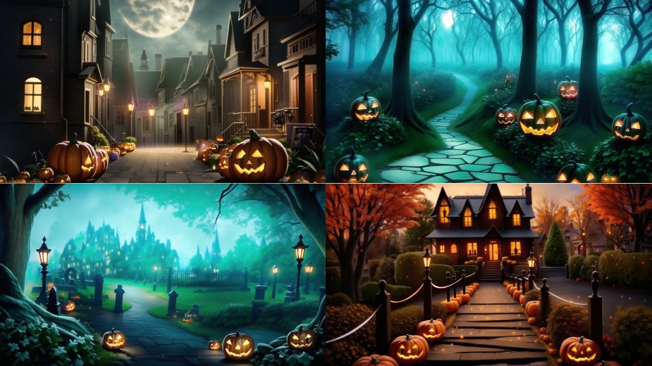 Fantasy style scene background of Halloween