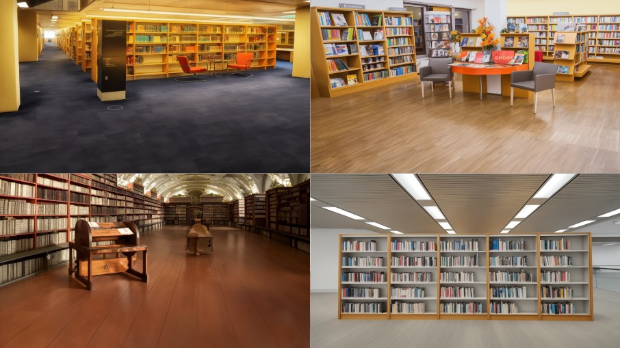 Scene background of school library image which is prepared by Anifuzion from Visual Paradigm Online