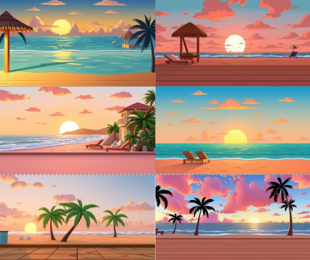 Scene background of a sunset beach