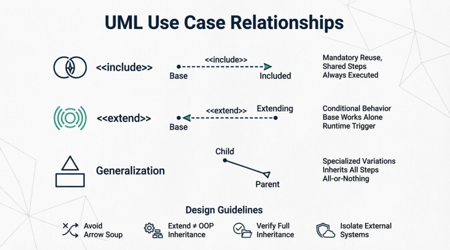 Structuring System Behavior: A Practical Guide to UML Use Case Relationships