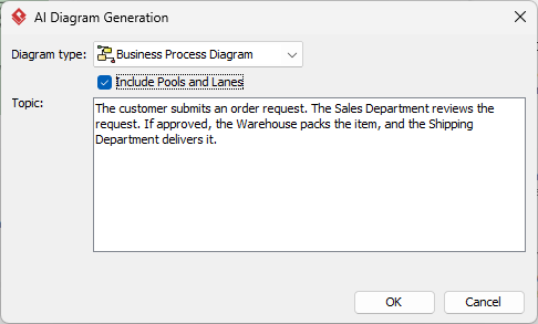 AI Diagram Generation Dialog