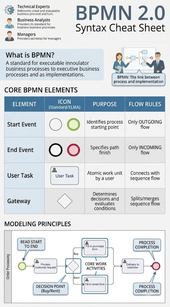 BPMN 2.0 Syntax Cheat Sheet: Visual Paradigm BPMN Tool