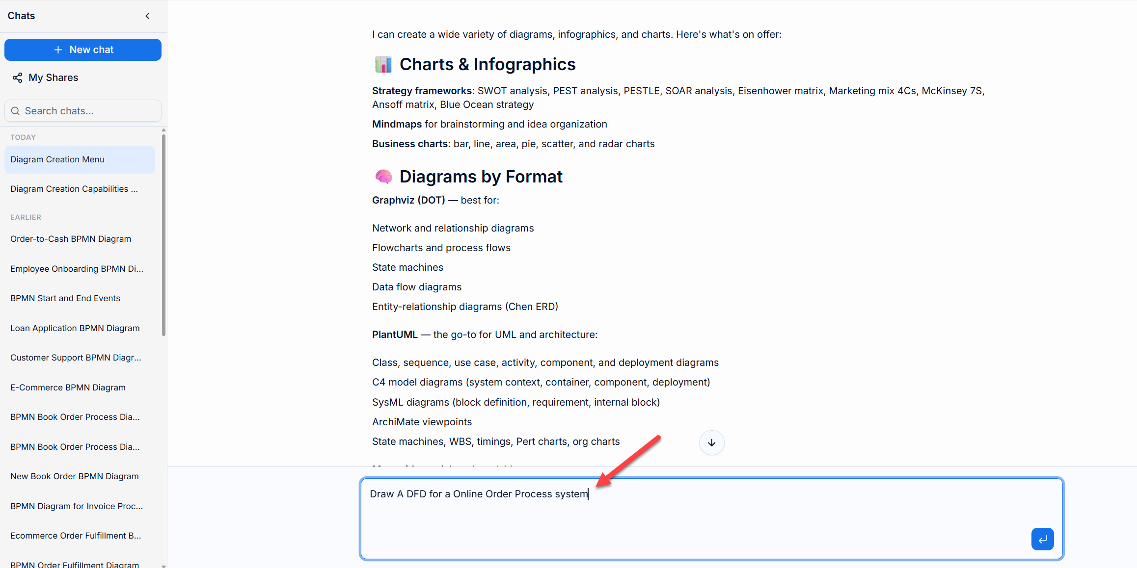 Entering AI Prompt to the VP Chatbot of the Text Prompt Area