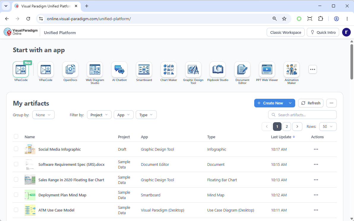 Announcing the Visual Paradigm Unified Platform: One Hub, 100+ Apps